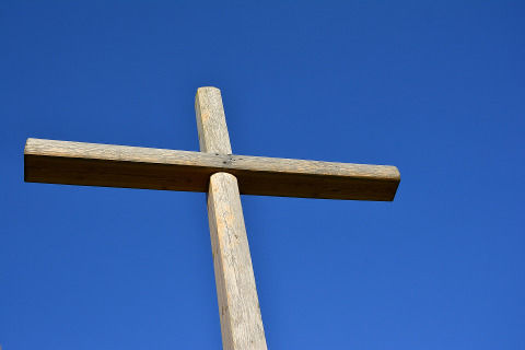 A Cross with blue sky background